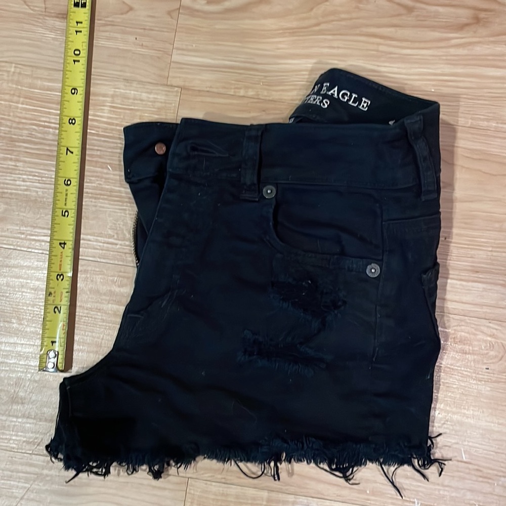 American eagle black hi-rise festival distressed shorts - Picture 5 of 6